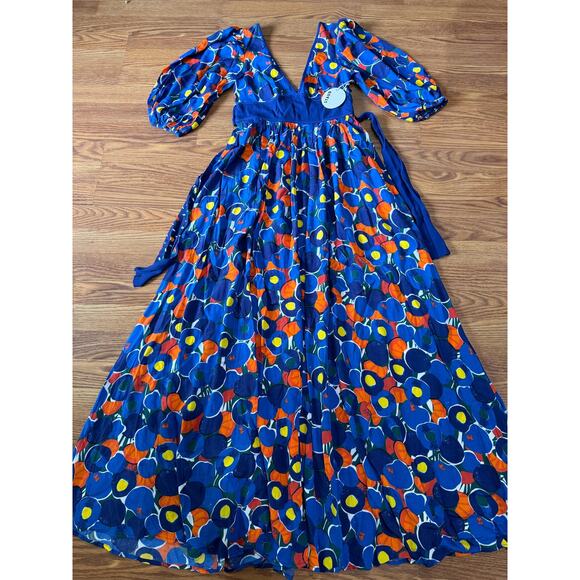 STAUD Affogato printed crepe de chine maxi dress size 4 / small - Picture 10 of 15